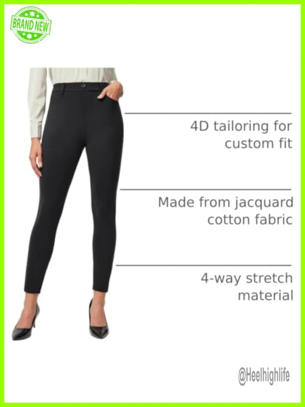 Stretchy Work Pants for Women Pull on Dress Pants High Waisted Business Casual